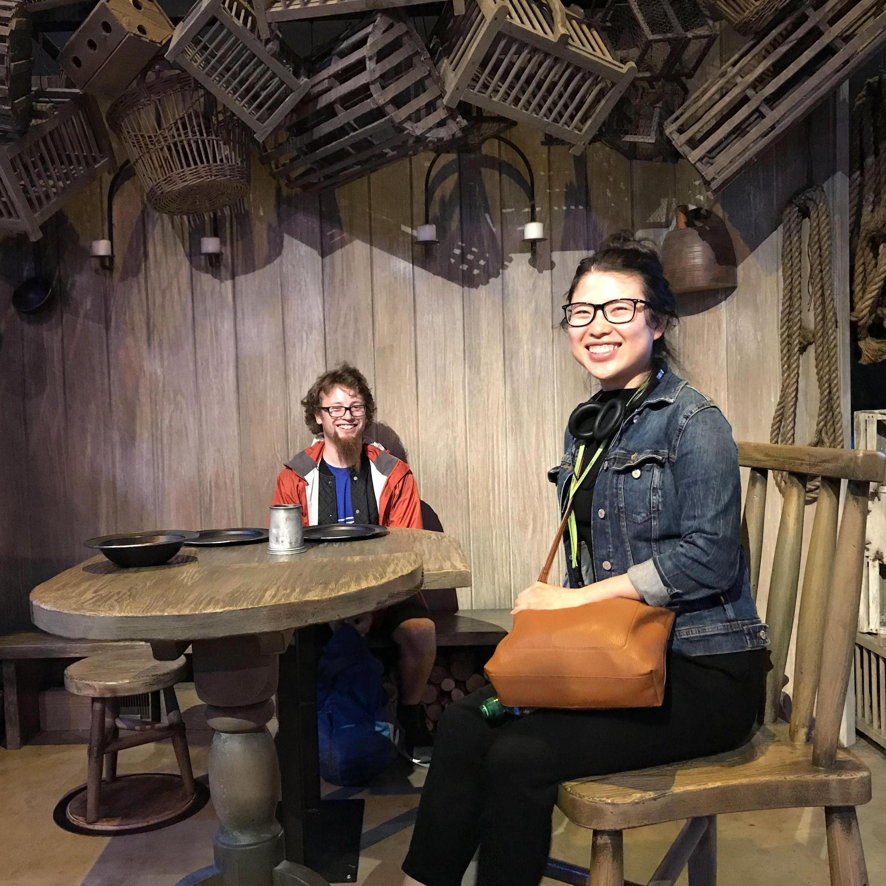 July 2019 (Watford, England - Harry Potter Studios): As part of a Paris-Scotland-England trip, Emily fulfilled her Harry Potter dreams and we swapped sizes for a day