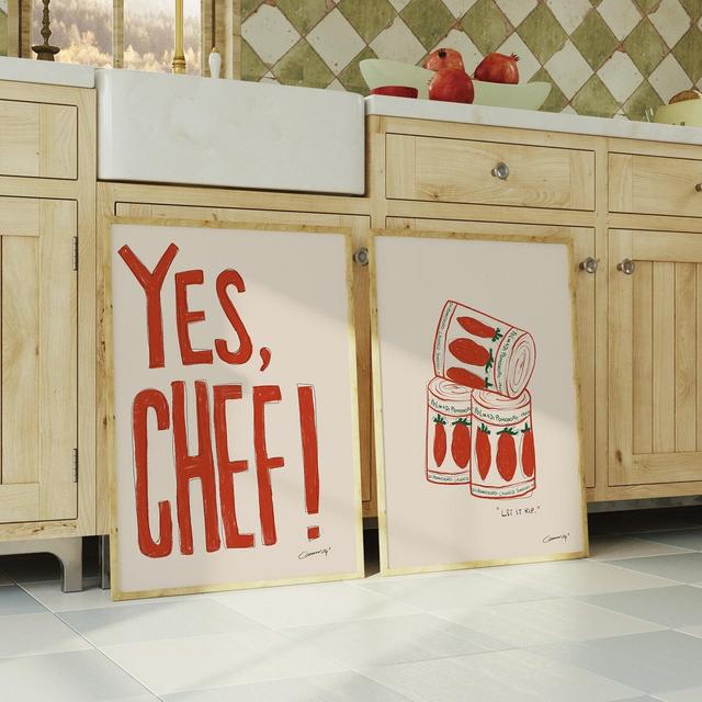 Yes Chef Set of 2 Poster | Canvas Poster | Kitchen Wall Art Poster | The Bear | Modern Wall Art | Home Decor | Wall Art Print | Unique Gift