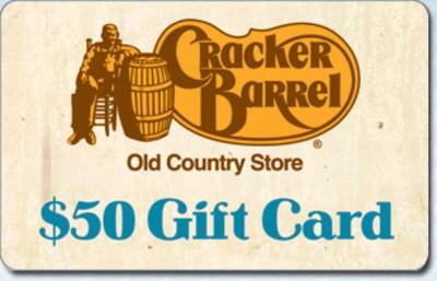 Cracker Barrel $50 (Email Delivery)
