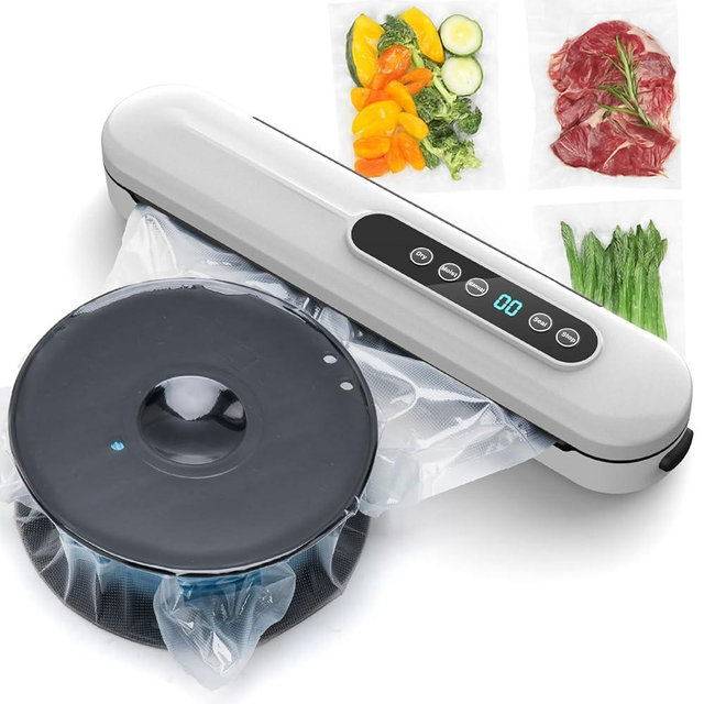 HICTOP Dual-Use Vacuum Sealer Precision Suction Power Sealer with Digital Timer for 3D Printer Filament Storage & Food Preservation Airtight Moisture-Proof Packaging System for 1KG PLA PETG ABS Spools