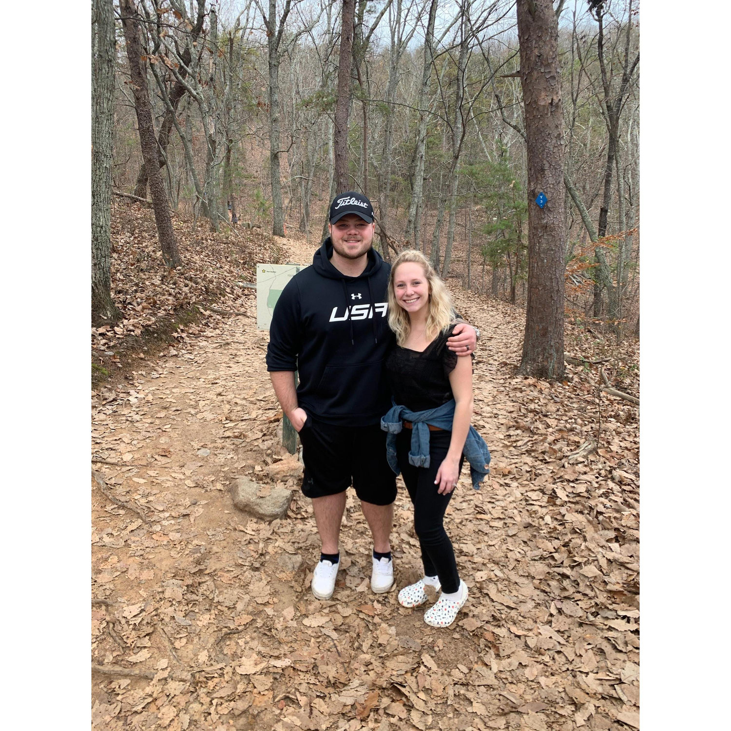 November 30, 2019
Rare sighting of the Bride and Groom hiking in GA! The Bride didn't realize how intense this hike would really be and obviously didn't dress the part!