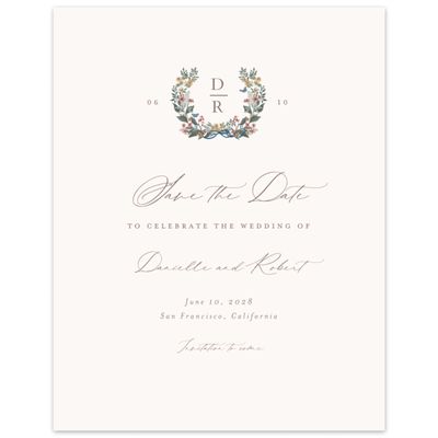 Beige Wedding Digital Save the Date - Eglamore Portrait