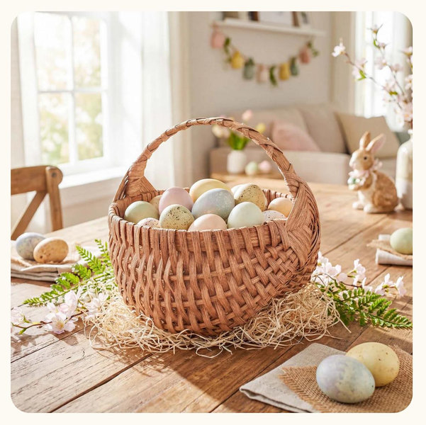 Small Wicker Egg Basket | 9" Amish Egg Gathering Basket