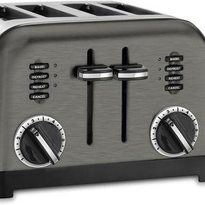 Cuisinart CPT-180BKS Classic 4-Slice Toaster, Black/Stainless Steel