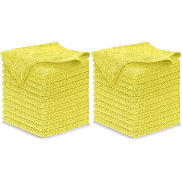 USANOOKS Microfiber Cleaning Cloth Yellow - 24 Pcs 12.5"x12.5" - High Performance - 1200 Washes, Ultra Absorbent Towels Weave Grime & Liquid for Streak-Free Mirror Shine - Car Washing Cloth