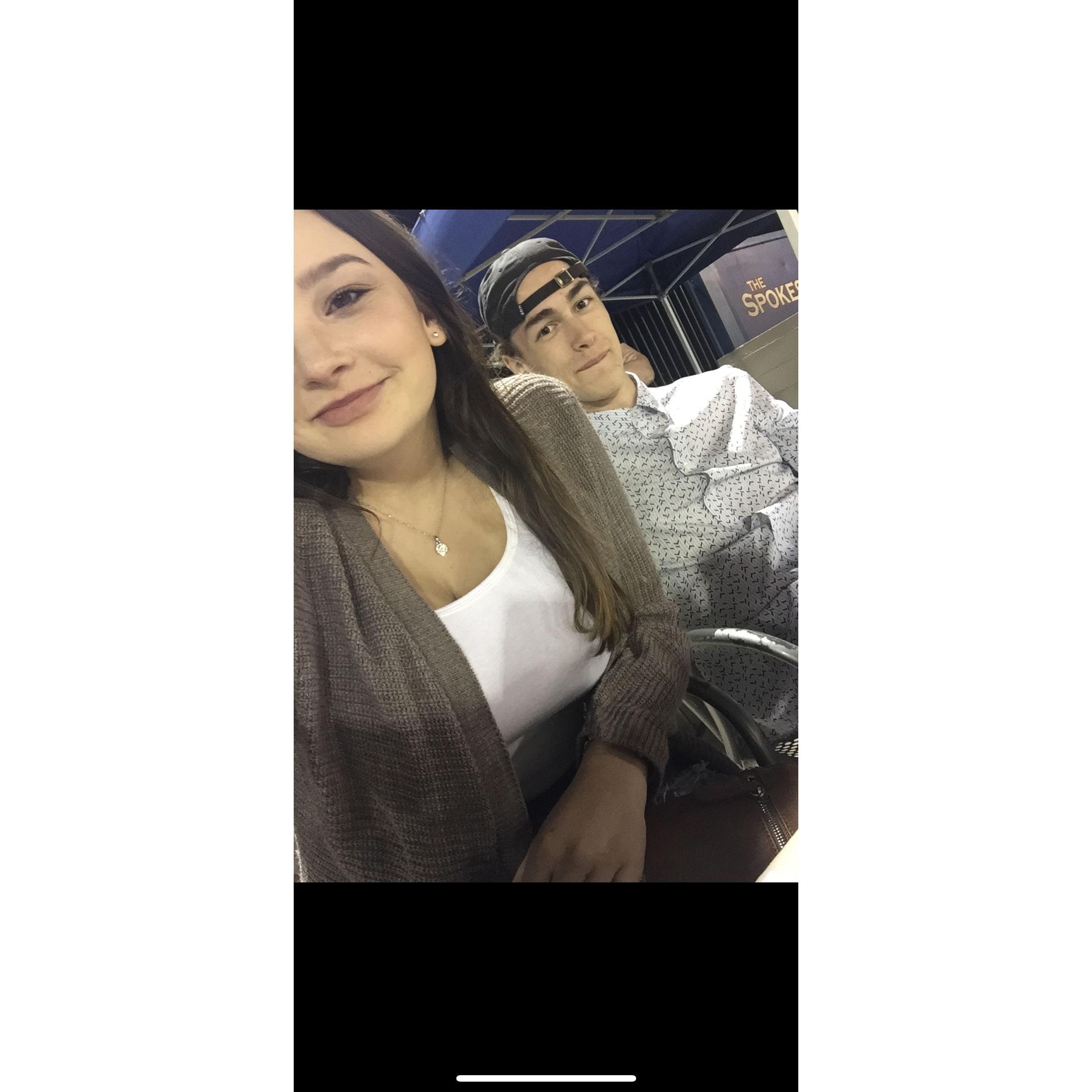 Collin and Emily's first date at a Spokane Chief's Indian game - 2017