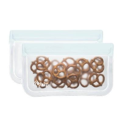 (re)zip Leak-proof Clear Reusable Storage Snack Bag - 2ct