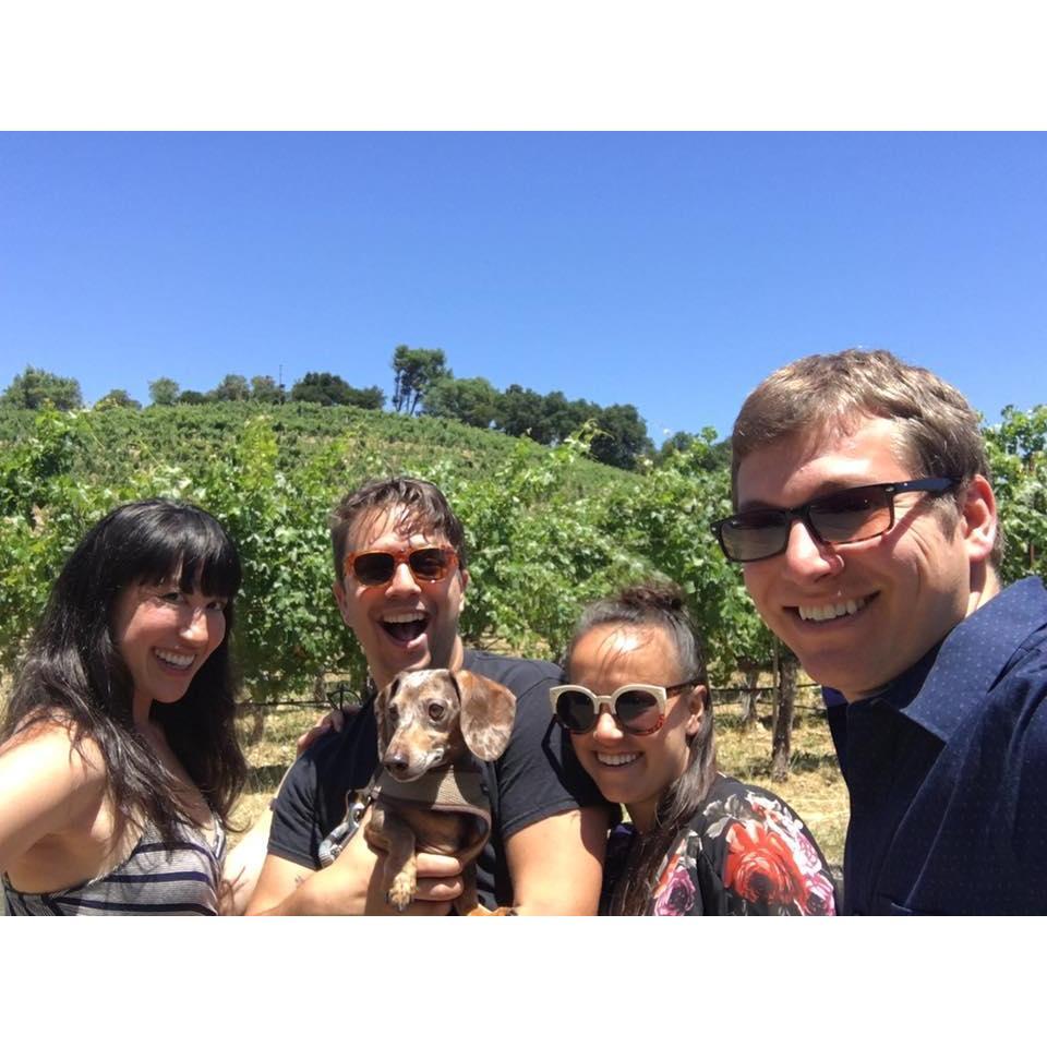 Wine tasting the Katie and Dennis