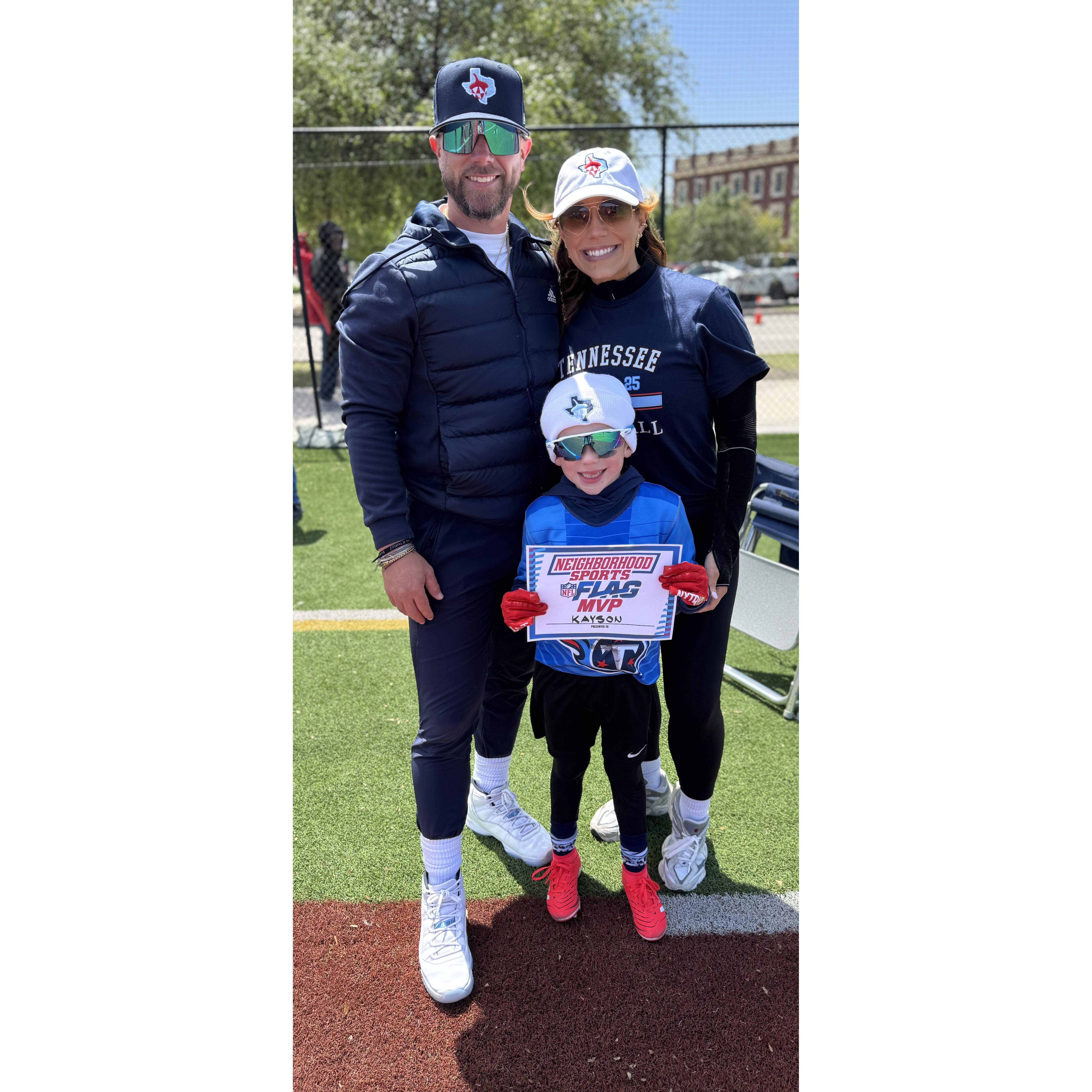 Proud moment when Kayson was voted MVP!