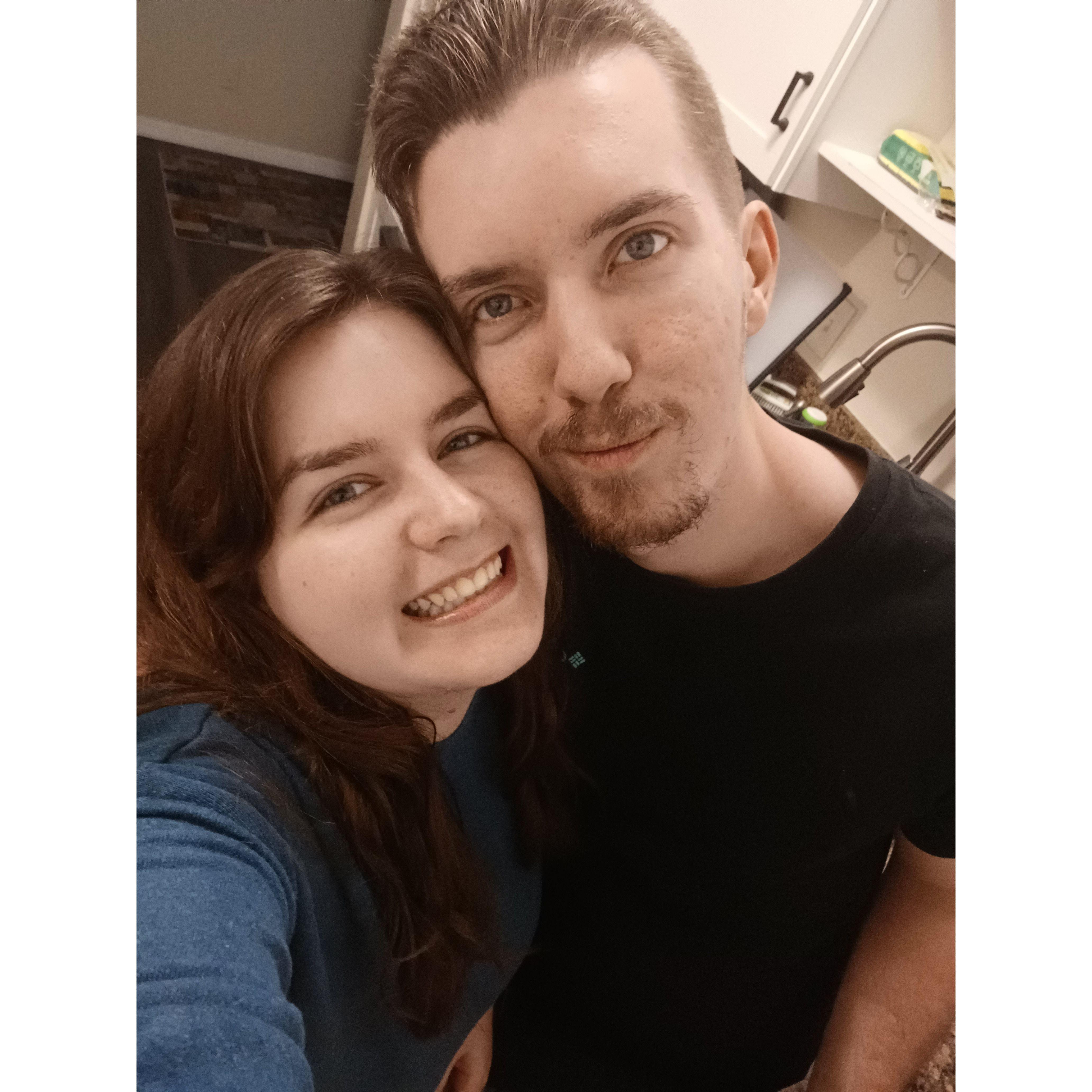 One of our first moments in our first apartment.