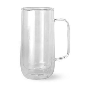 Double-Wall Glass Tall Coffee Mugs, Set of 4