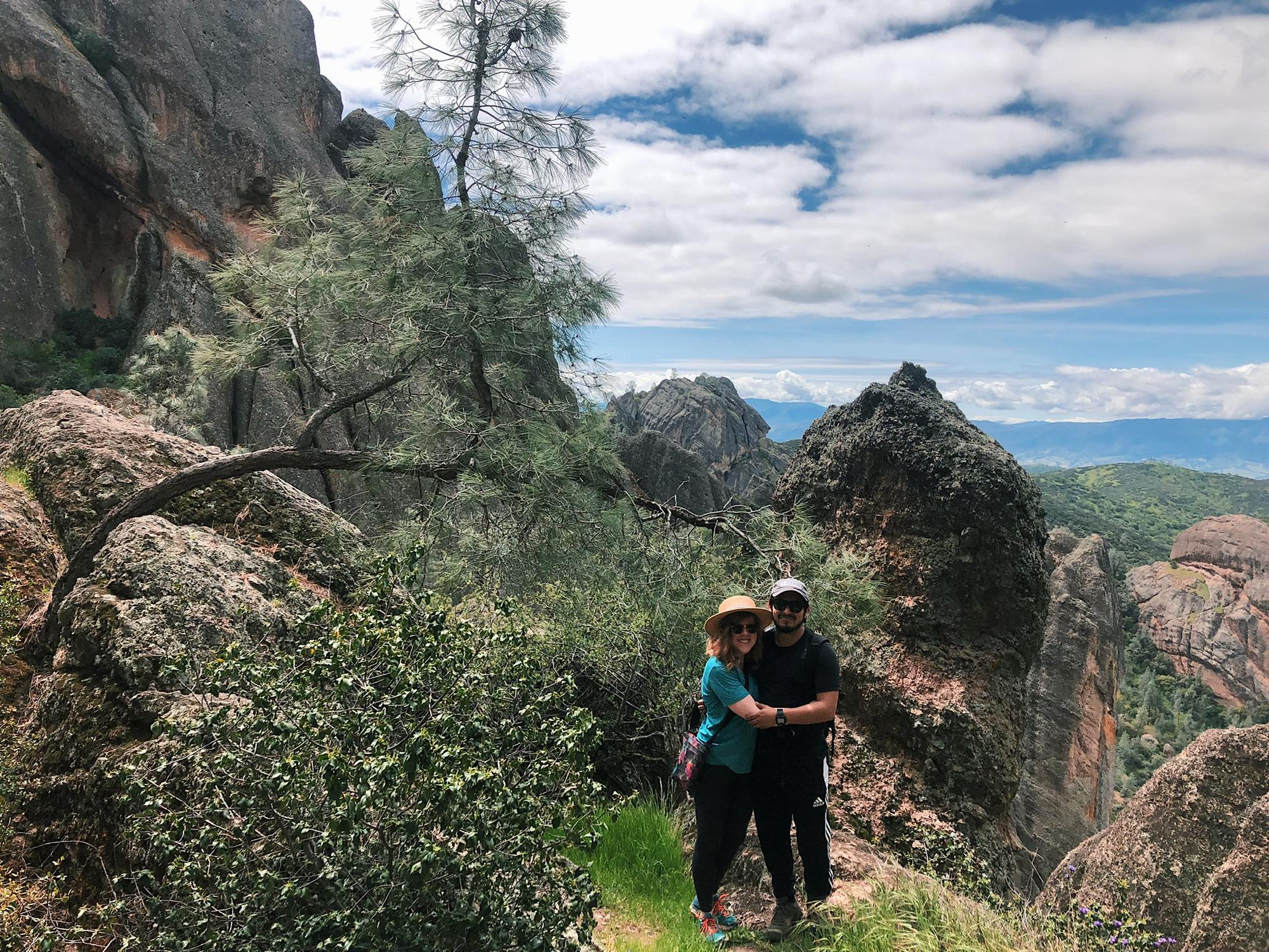 Hiking Pinnacles, where Hannah definitely did not struggle to reach the summit at all.