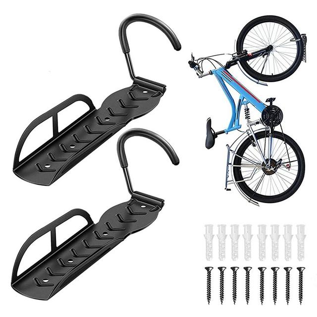 WALMANN Bike Hooks Storage System Heavy-duty Bicycle Hanger for Garage Vertical Wall Mount Bike Rack Screw Included, Pack of 2