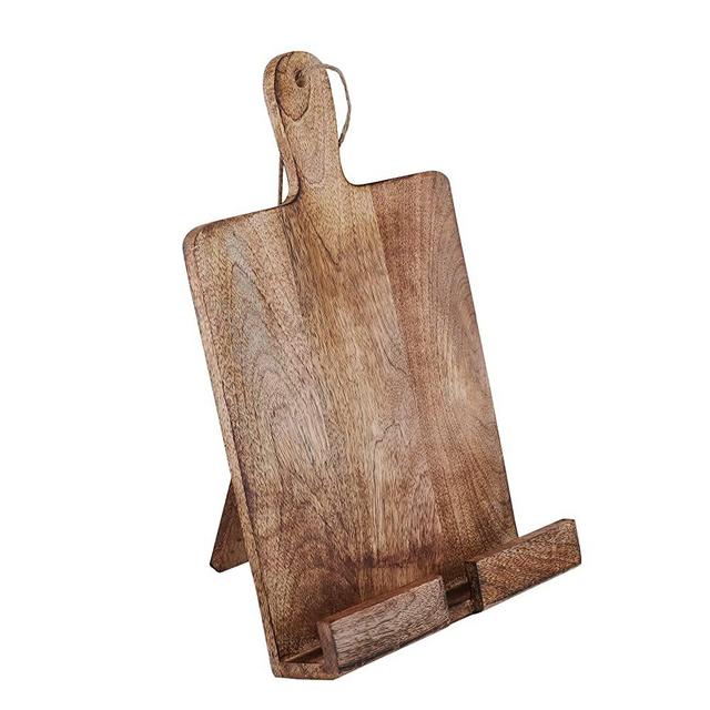 Wooden Cookbook Stand Chopping Board Style Foldable Recipe Book Stand Holder Easel for Kitchen Text Book Ipad Tablet L 9.5 x B 1.5 x H 14 inches CB05BR
