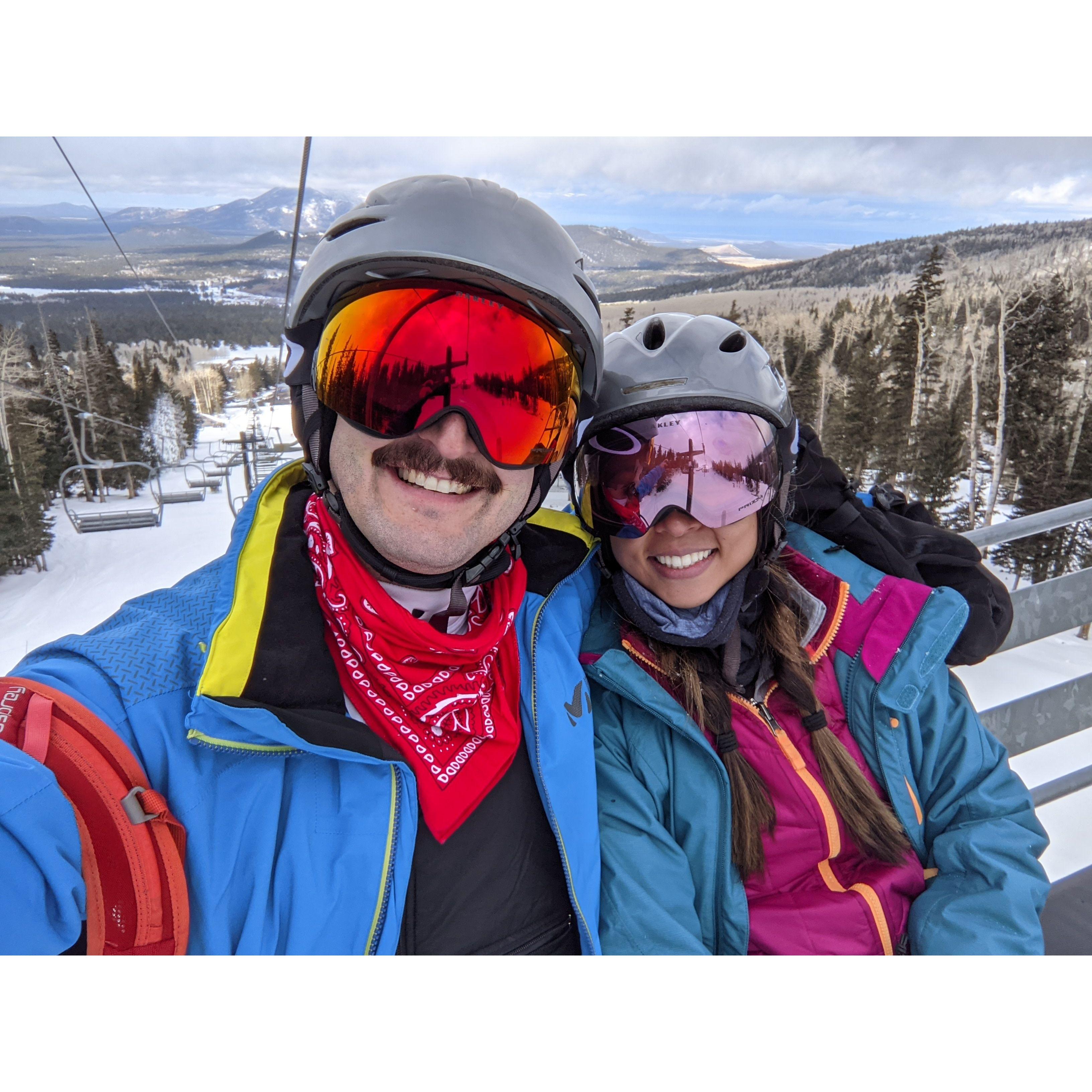 Kelly's first time on skis! Flagstaff December 2021