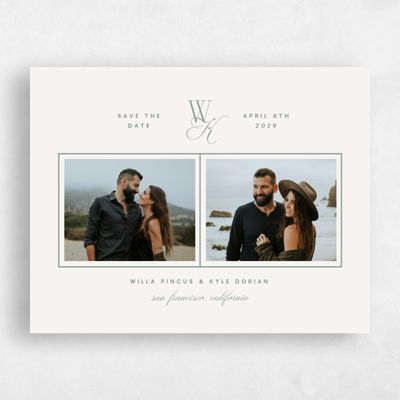 Light Oatmeal, Beige Wedding Save the Date - Lux Multiphoto