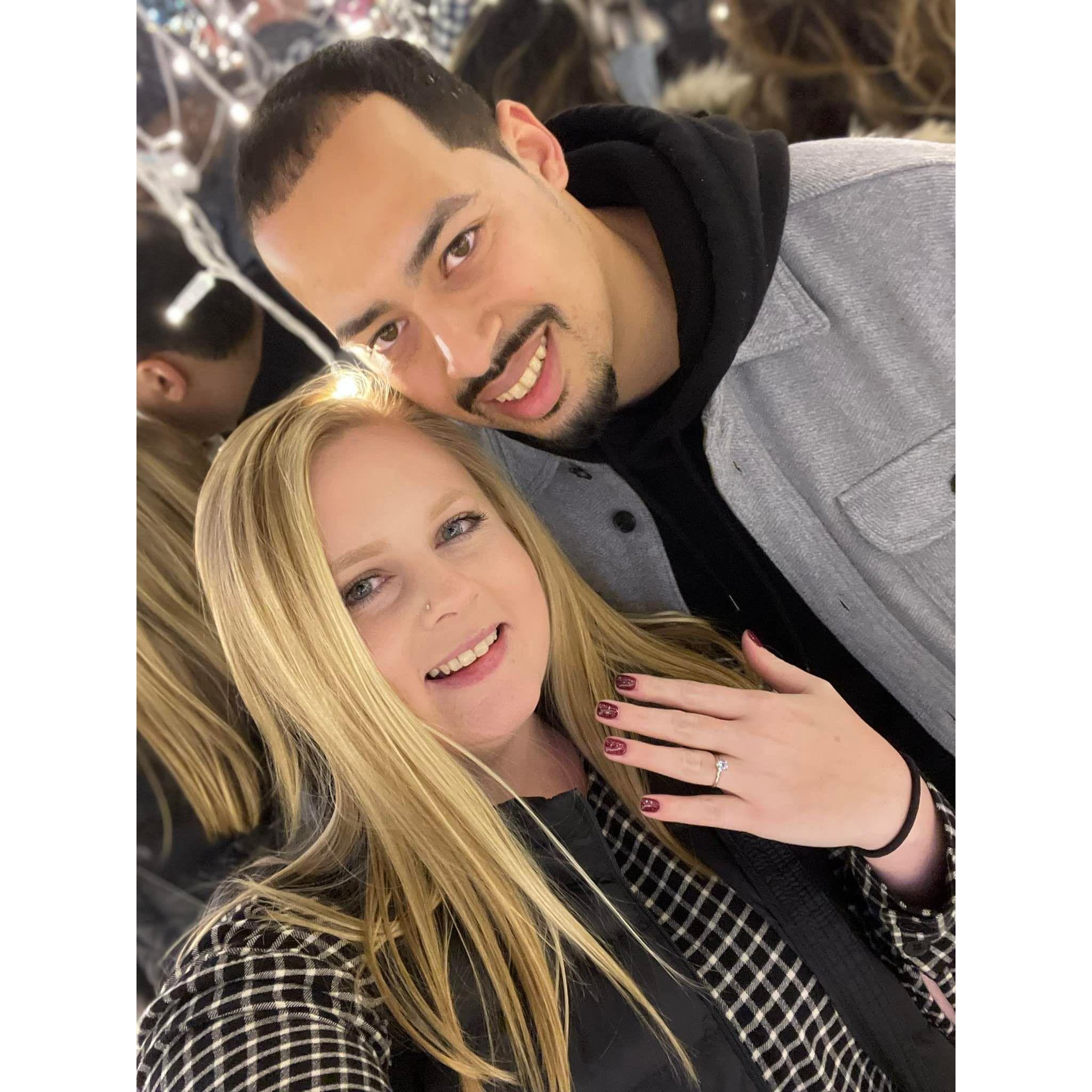 This photo was taken about 20 minutes after Justin proposed to me.