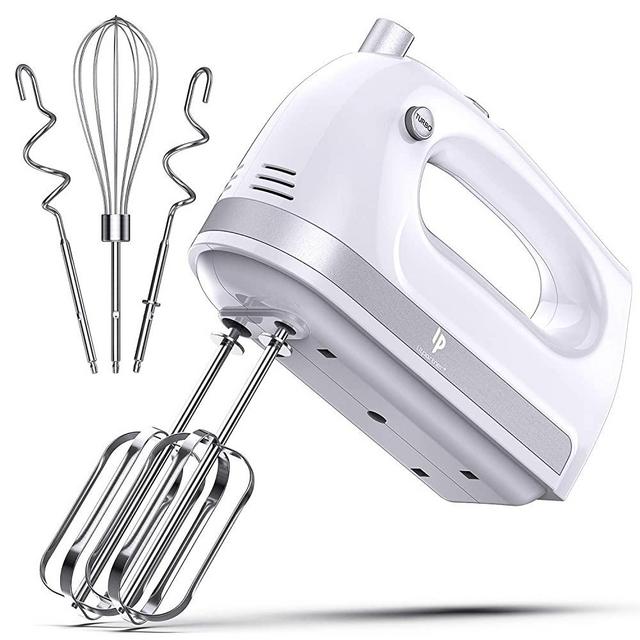 LILPARTNER Hand Mixer Electric, 400w Ultra Power Kitchen Hand Mixer With 2 * 5-Speed(Turbo Boost, Automatic Speed) & 5 Stainless Steel Accessories for Whipping Dough, Cream, Cake, Eject Button