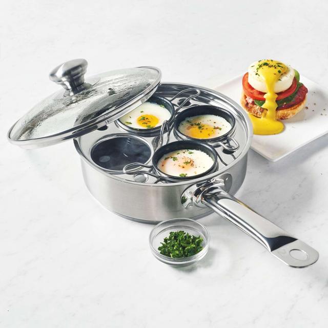 Demeyere Stainless Egg Poaching Pan, 4 cup