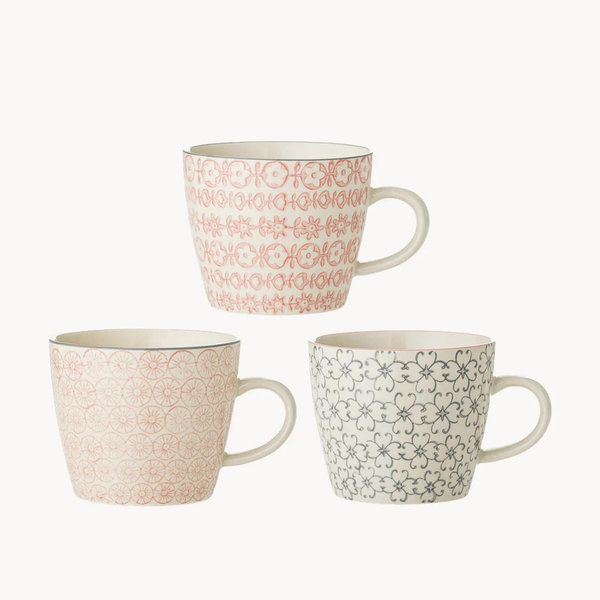 Mugs Cécile with Small Pattern, Set of 3 ❘ Westwing