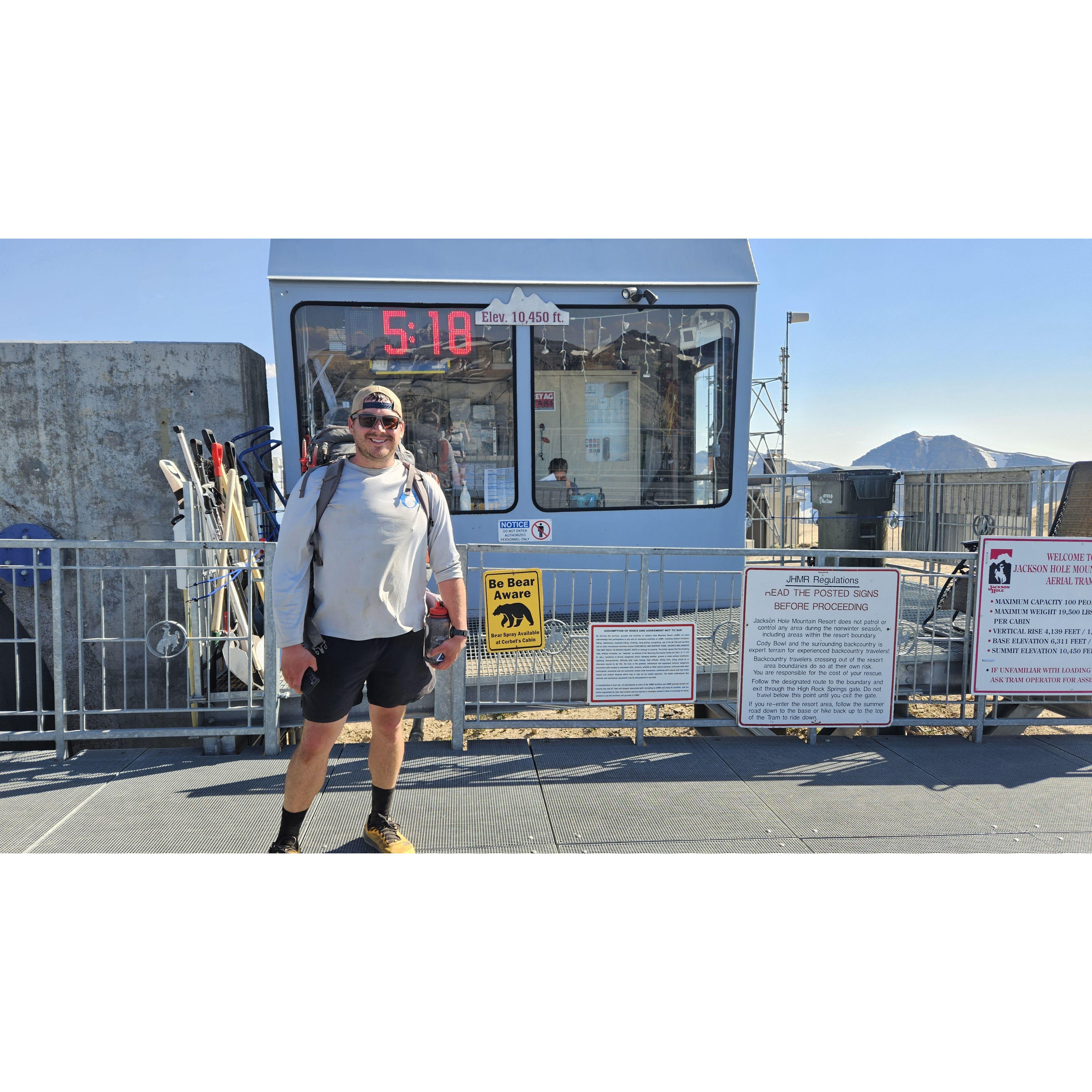 July 2024: The Jackson Hole tram we caught after hiking the Teton Crest Trail in Wyoming