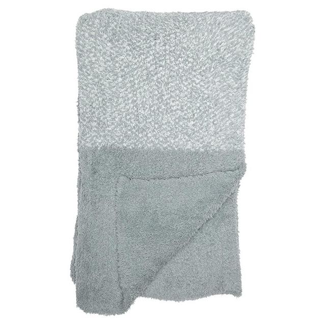 Barefoot Dreams Luxe Heathered Stripe Throw Blanket - 60" x 45" (Sage Green / Pearl)