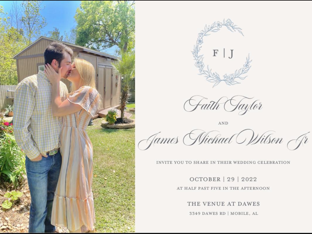 The Wedding Website of Faith Taylor and James Michael Wilson Jr
