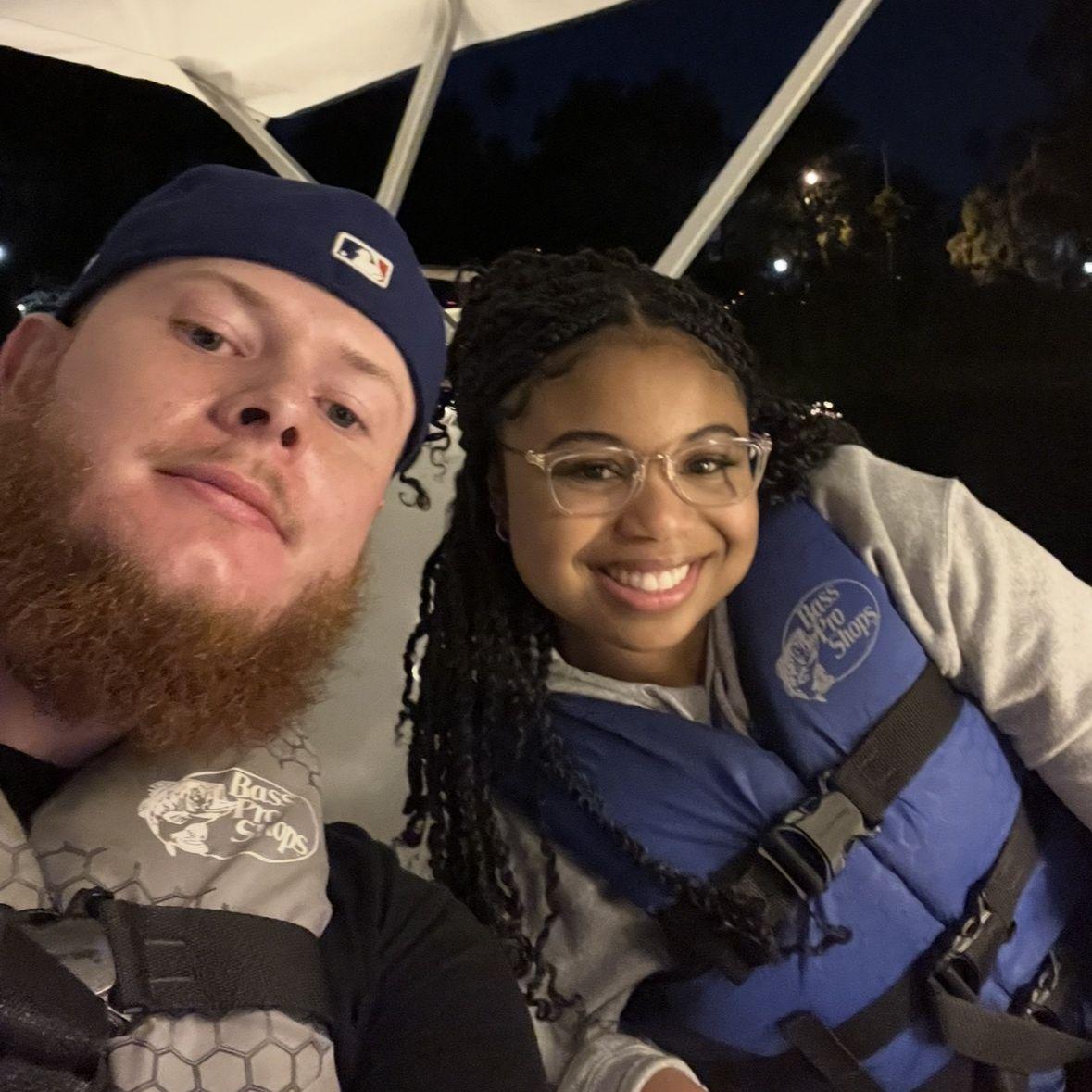 Us at Echo Park on the Swan Boats. O was super excited!