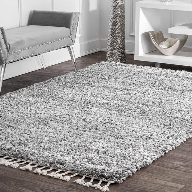 nuLOOM Brooke Contemporary Shag Area Rug, 8' 10" x 12', Grey