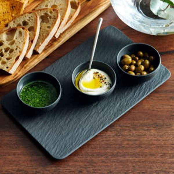 Villeroy & Boch: Manufacture Rock 4-Piece Dip Bowl & Tray Set