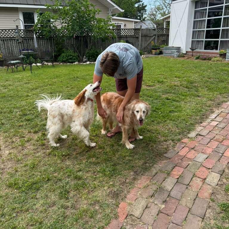Jack, Echo, and his childhood dog Sam. We miss you, Sam!!
