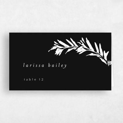 Black Wedding Place Card - Callahan