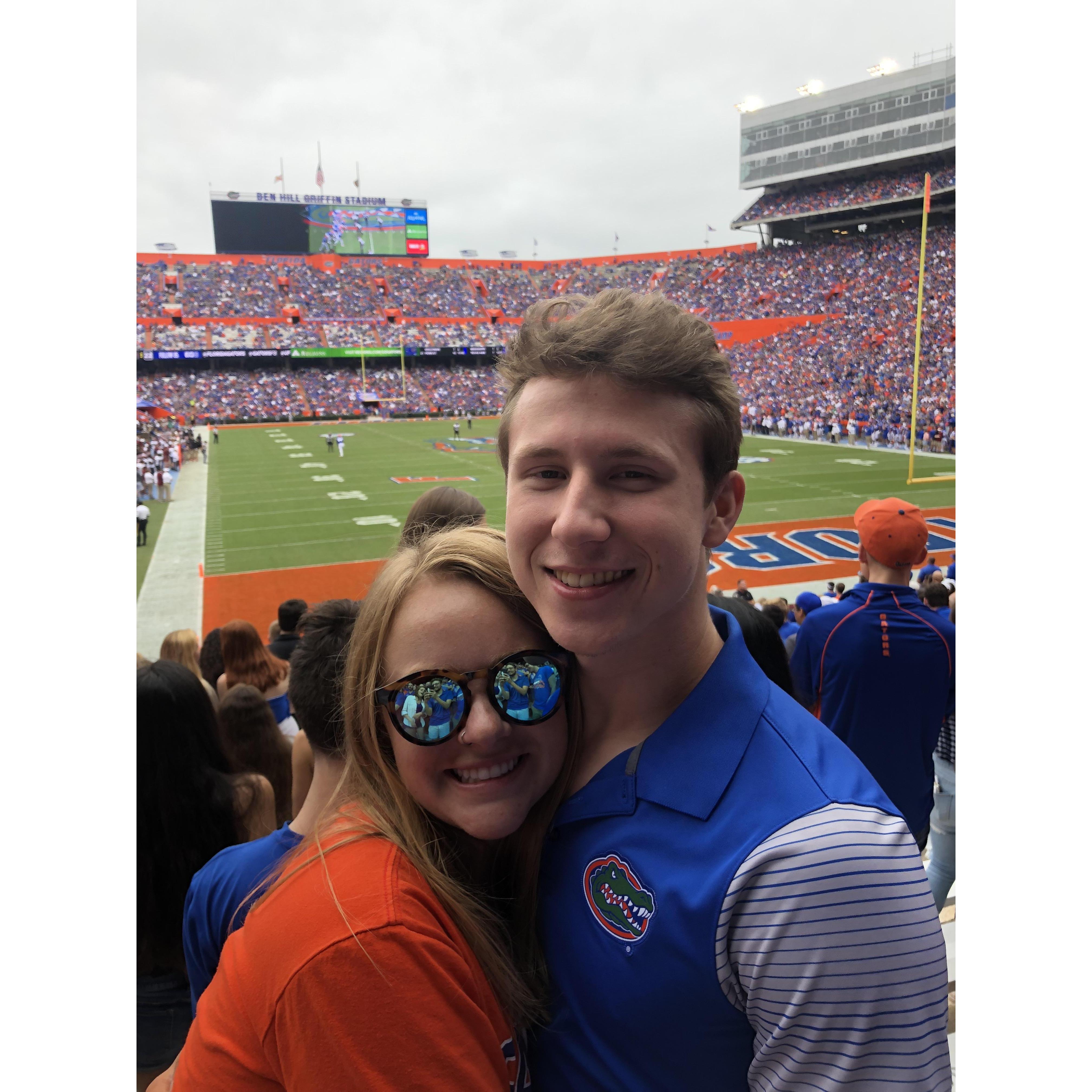 This picture was taken less than a month after we started dating in November 2018! Lil gators!