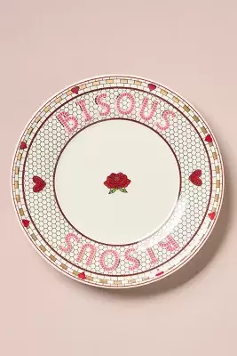 The Bistro Tile Stoneware Dessert Plate: Valentine's Edition