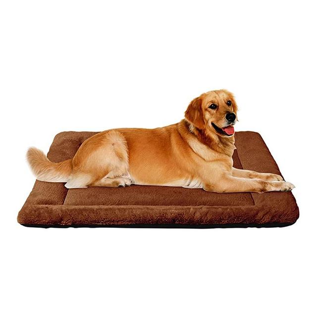 PETCIOSO Super Soft Dog Cat Crate Bed Blanket-Fluffy Pet Bed All Season-Machine Wash & Dryer Friendly-Anti-Slip Pet Beds（NOT for Chewer）(48in，Chocolate)