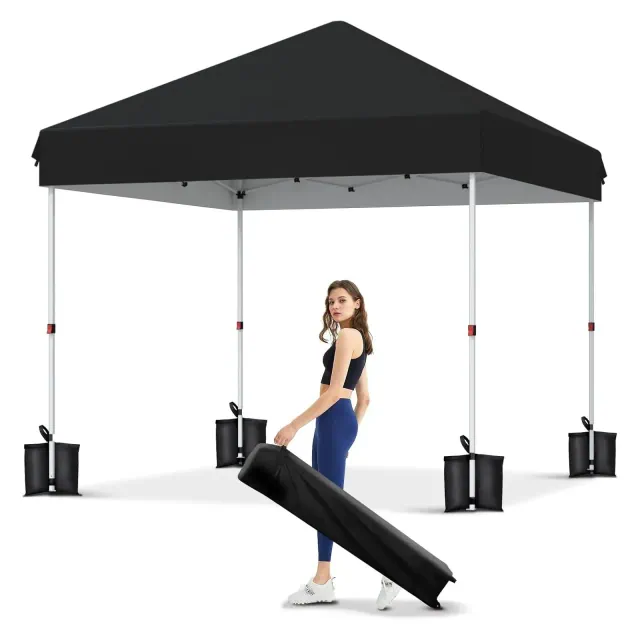 10x10 Pop Up Canopy Tent Outdoor Canopy with No Removable Sidewall One-Person Set Up Heavy Duty Commercial Instant Tent Shelter