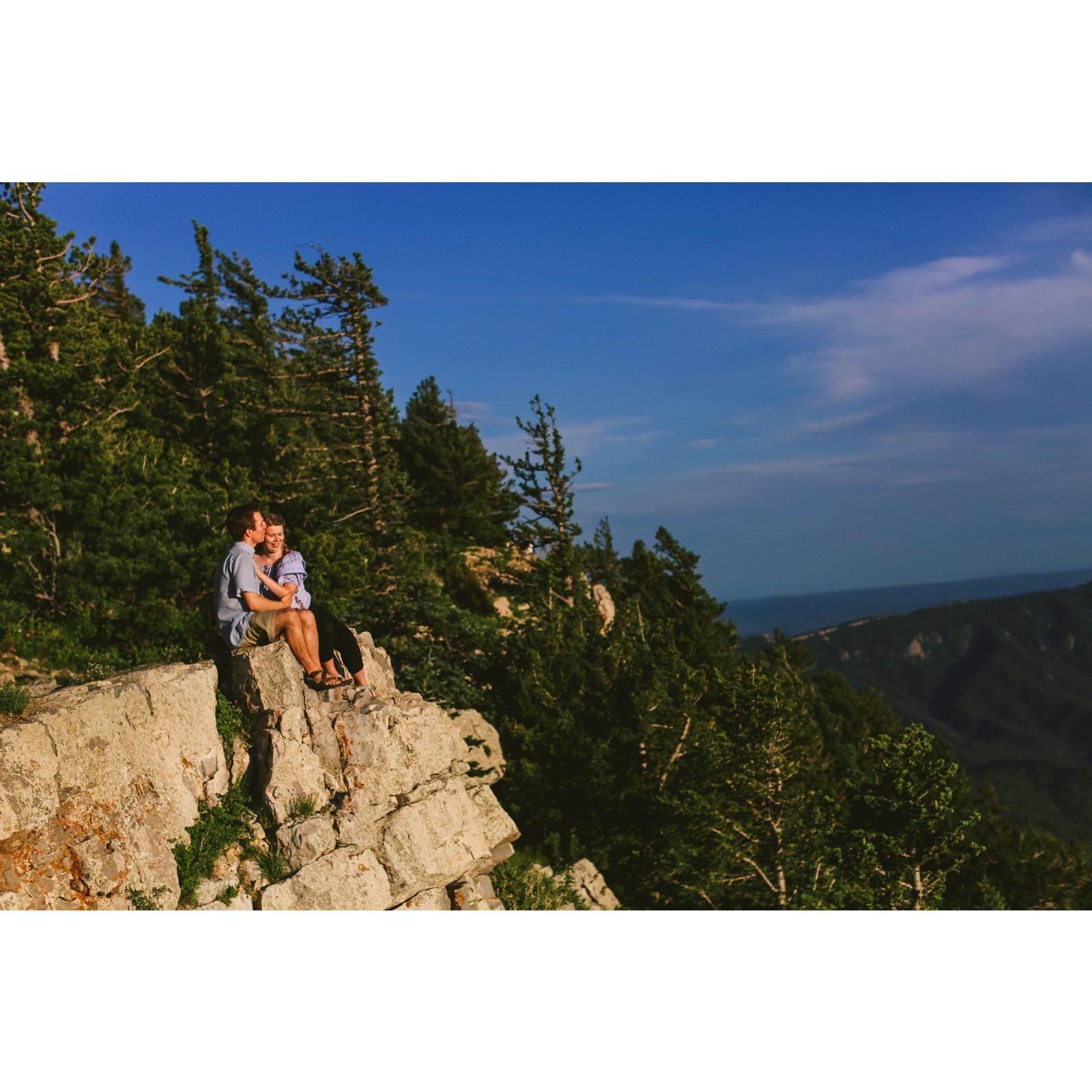 Engagement photos at Sandia Crest