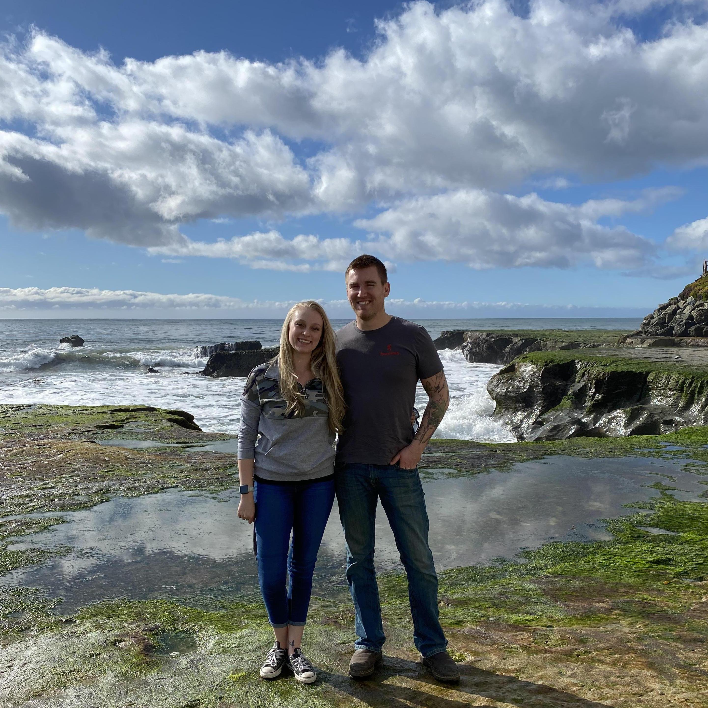 Us enjoying Becca's favorite spot on one of our trips back to Santa Cruz, CA.