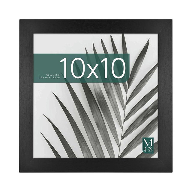 MCS Studio Gallery 10x10 Picture Frame Black Woodgrain Engineered Wood, Wall Hanging & Easel for Tapletop Display, Square Photo Frame for Photos, Posters & Art Prints (1-Pack)
