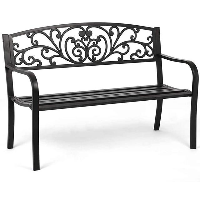 Garden Bench Outdoor Bench Patio Bench Cushions for Outdoors Metal Porch Clearance Work Entryway Steel Frame Furniture for Yard