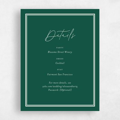 Emerald, Green Wedding Enclosure - Micah