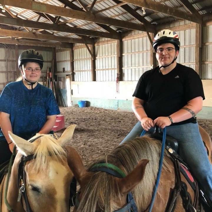 His mom snapped this picture, what a fun day this was! I loved riding horses so much. Of course he wouldn't stop going on about how much better he was at riding lol