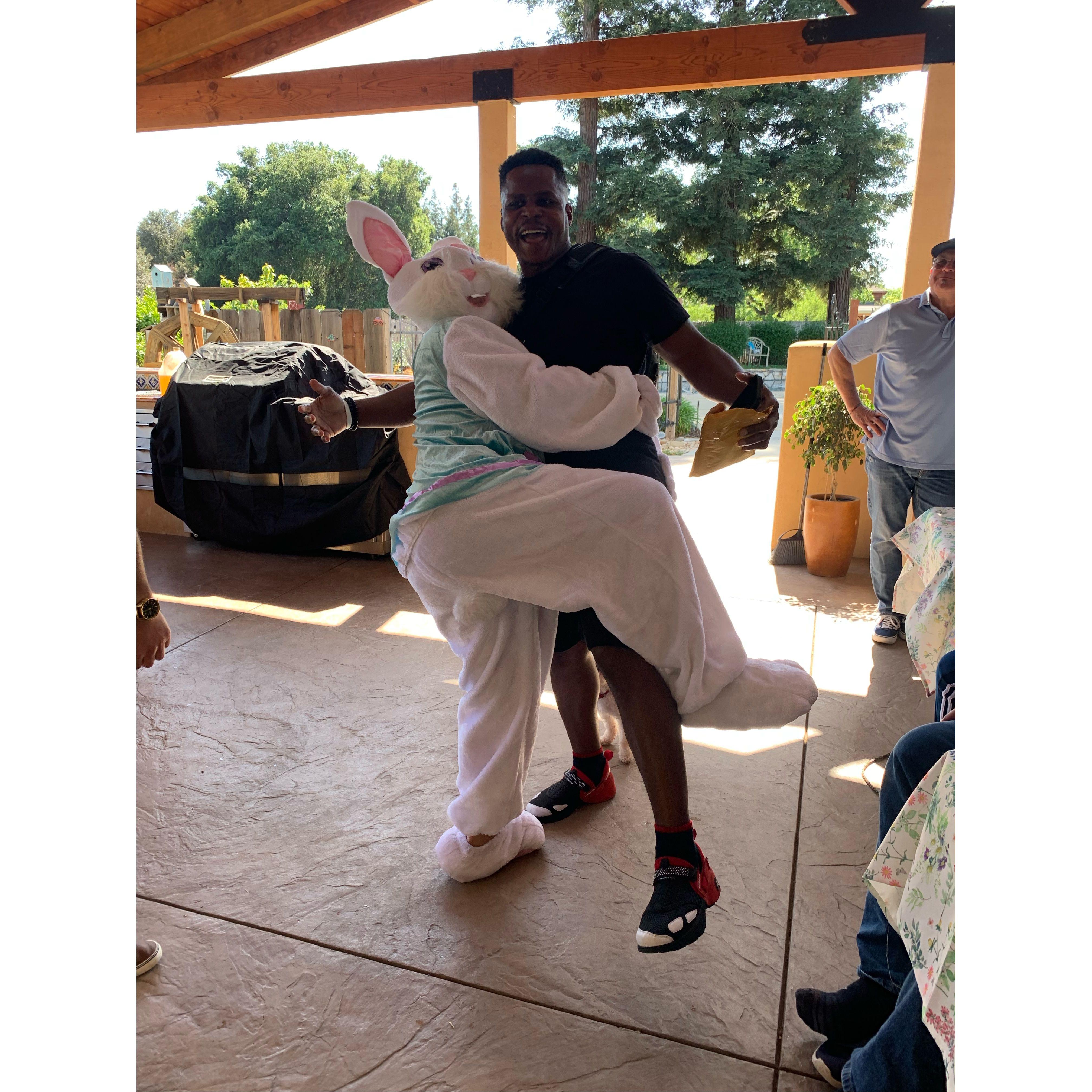 Happy Easter at the Estrada Ranch. Guess who's the Easter Bunny???