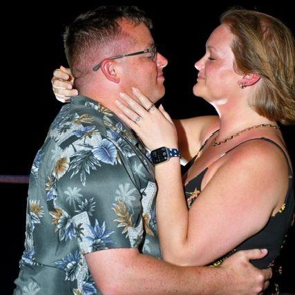 Brian surprised Amanda with dessert and a proposal all captured by the photographers at the resort.