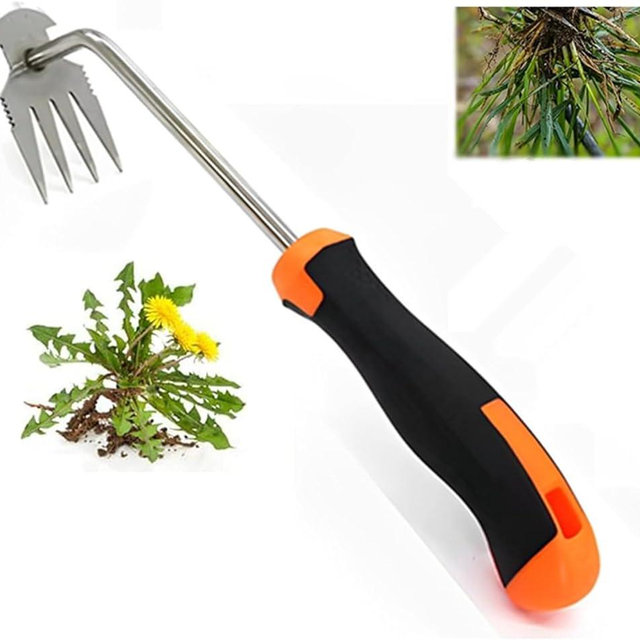 ChicRosa Weed Puller Tool, 2023 New Durable Garden Weed Pulling Tool, Portable Garden Weeder Tool for Vegetable Gardening Backyard Farm Planting & Weeding (Rubber Handle)