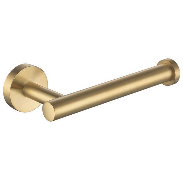 Toilet Paper Holder Brushed Gold, APLusee SUS304 Stainless Steel Round TP Hanger, Modern Bathroom Lavatory Tissue Roll Storage