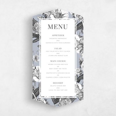 Blue Diamond Wedding Menu - Trèfle