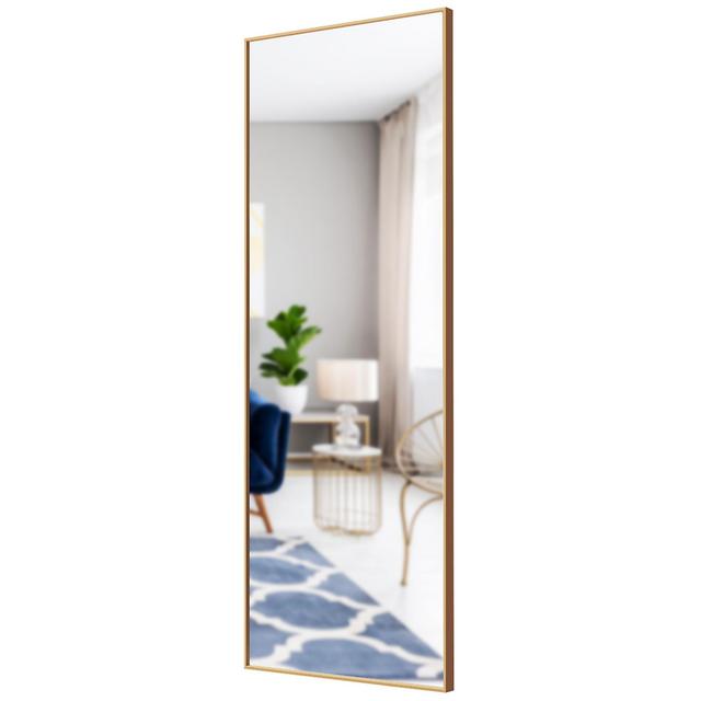 Costway 59''Full Length Body Mirror Aluminum Frame Leaning Hanging Dressing Mirror Gold