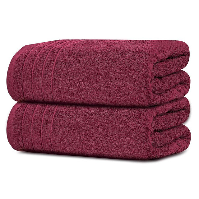 Tens Towels Pack of 2 Extra Large Bath Sheets 35 x 70 Inches, 100% Cotton, Larger & Lighter Weight, Quicker to Dry, Super Soft & Absorbent, Oversized Bath Towels, Burgundy