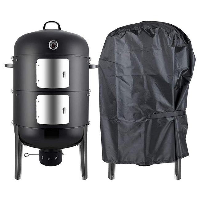 Realcook 20-inch Charcoal Vertical Smoker with Water-resistant Cover